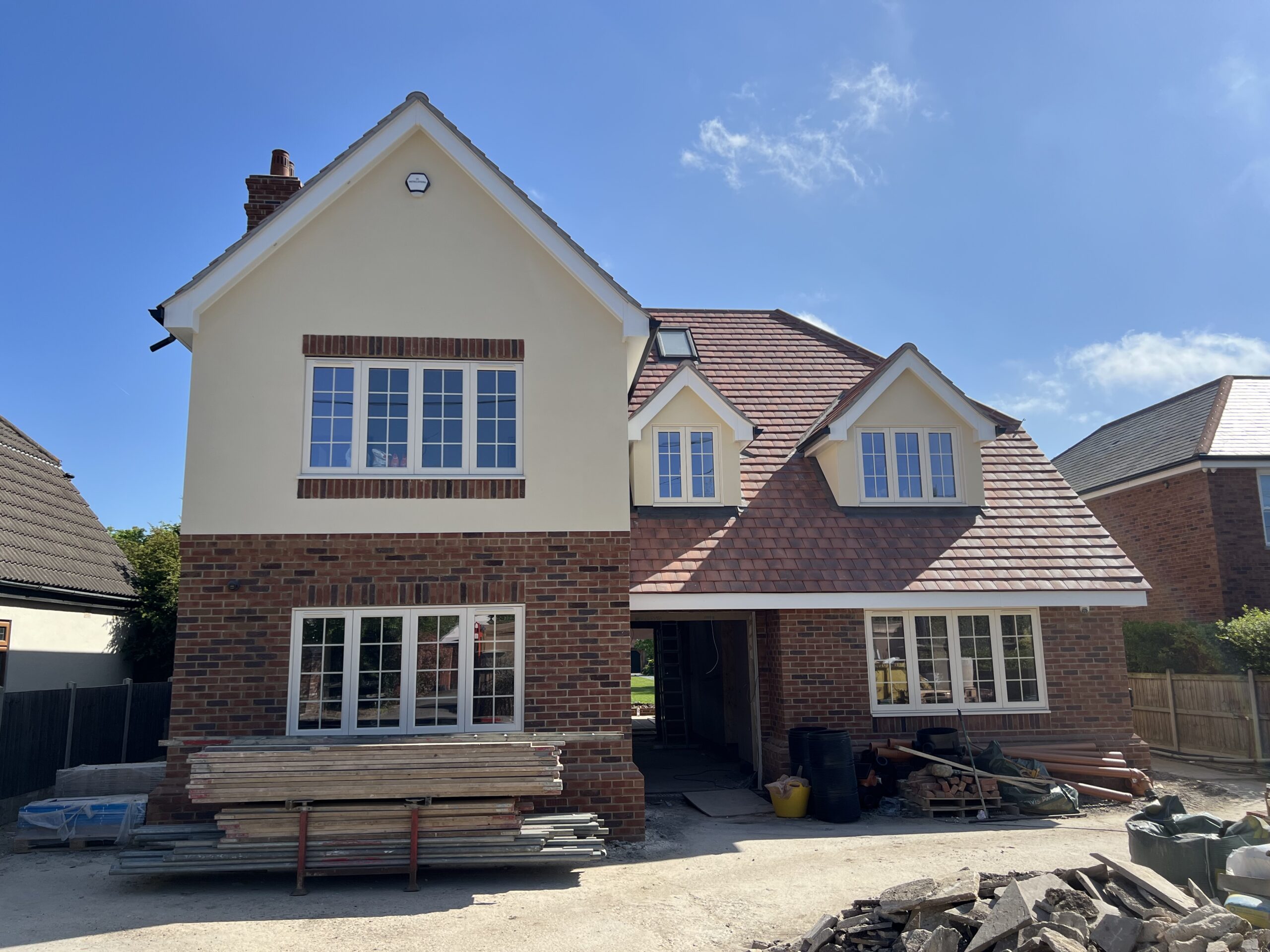 Pristine residential glazing installation with white frames