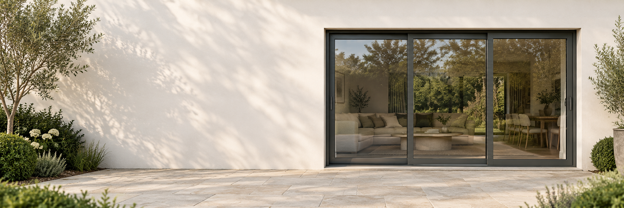Illustrative patio door design on a British home