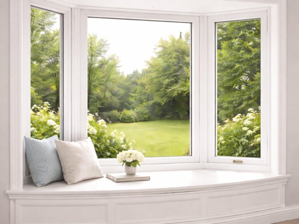 What should a replacement window quote include? White bay window with a built-in window seat